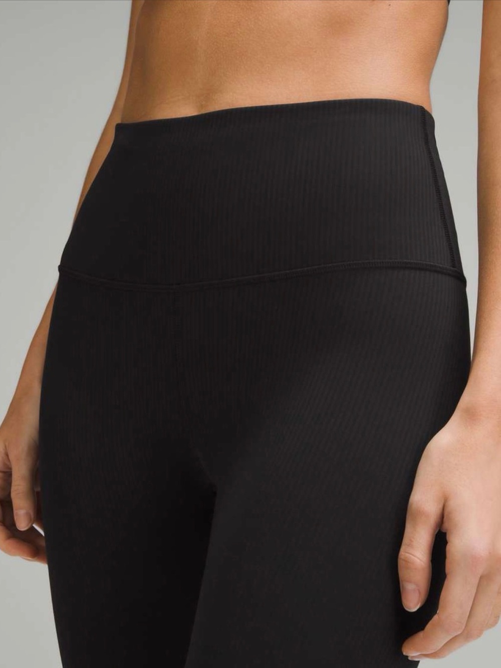 Lululemon Wunder Train High-Rise Ribbed Crop 23" Black Sz 2 - Picture 3 of 9